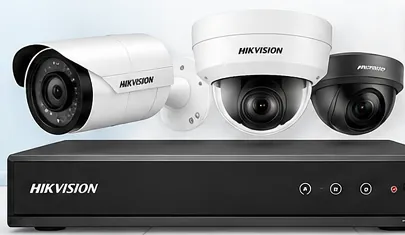 CCTV bullet and dome cameras with a DVR recorder