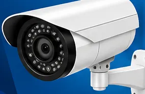 Outdoor bullet CCTV camera on a wall mount